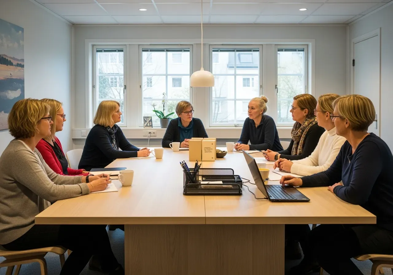 Ett möte mellan företagare över bärbar dator, symboliserar e‑handel och finansiering