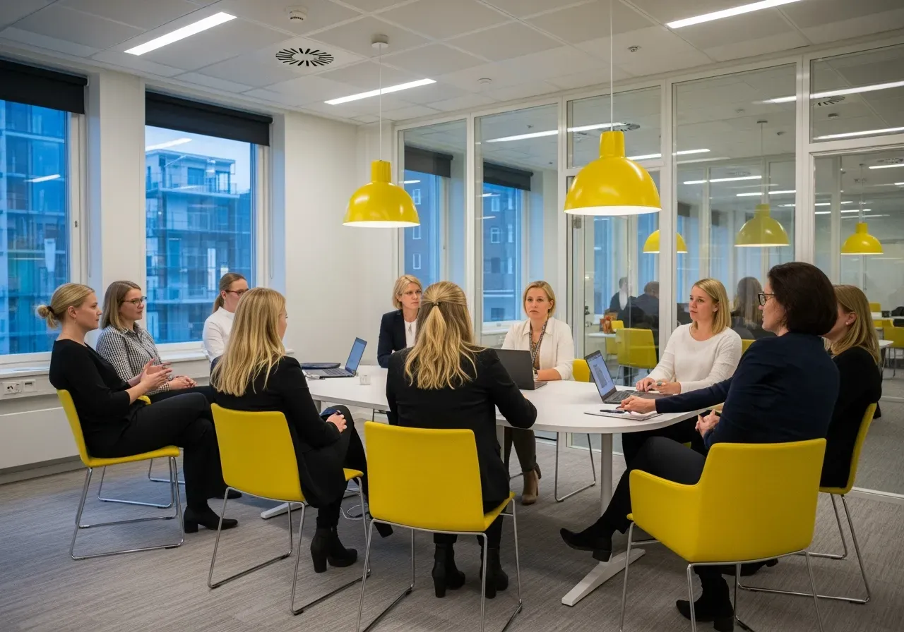 Ett möte mellan arrangör och finansiär, symboliserar företagsfinansiering för event och nöje