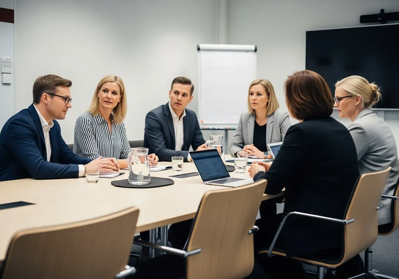Interiör av ett kafé med bord och servering